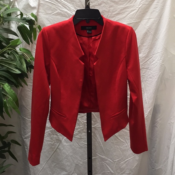 Forever 21 Jackets & Blazers - Forever 21 Red Cropped Open Blazer